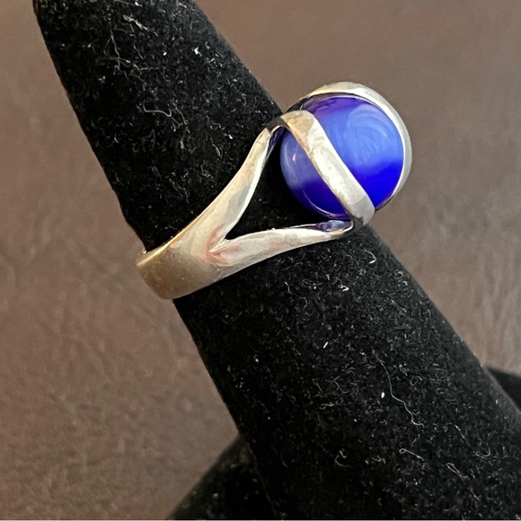 🔴SOLD🔴 Vintage sterling silver ring with eight interchangeable cats eye ring - Picture 15 of 16